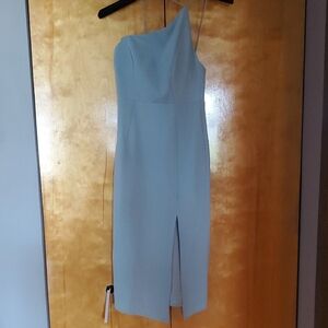 Hello Molly One-Shoulder Light Blue Dress